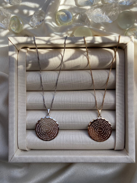 Colar Mandala Pai Nosso Ouro 18k