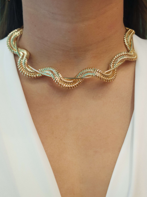 Choker Aro Malha Ondulada