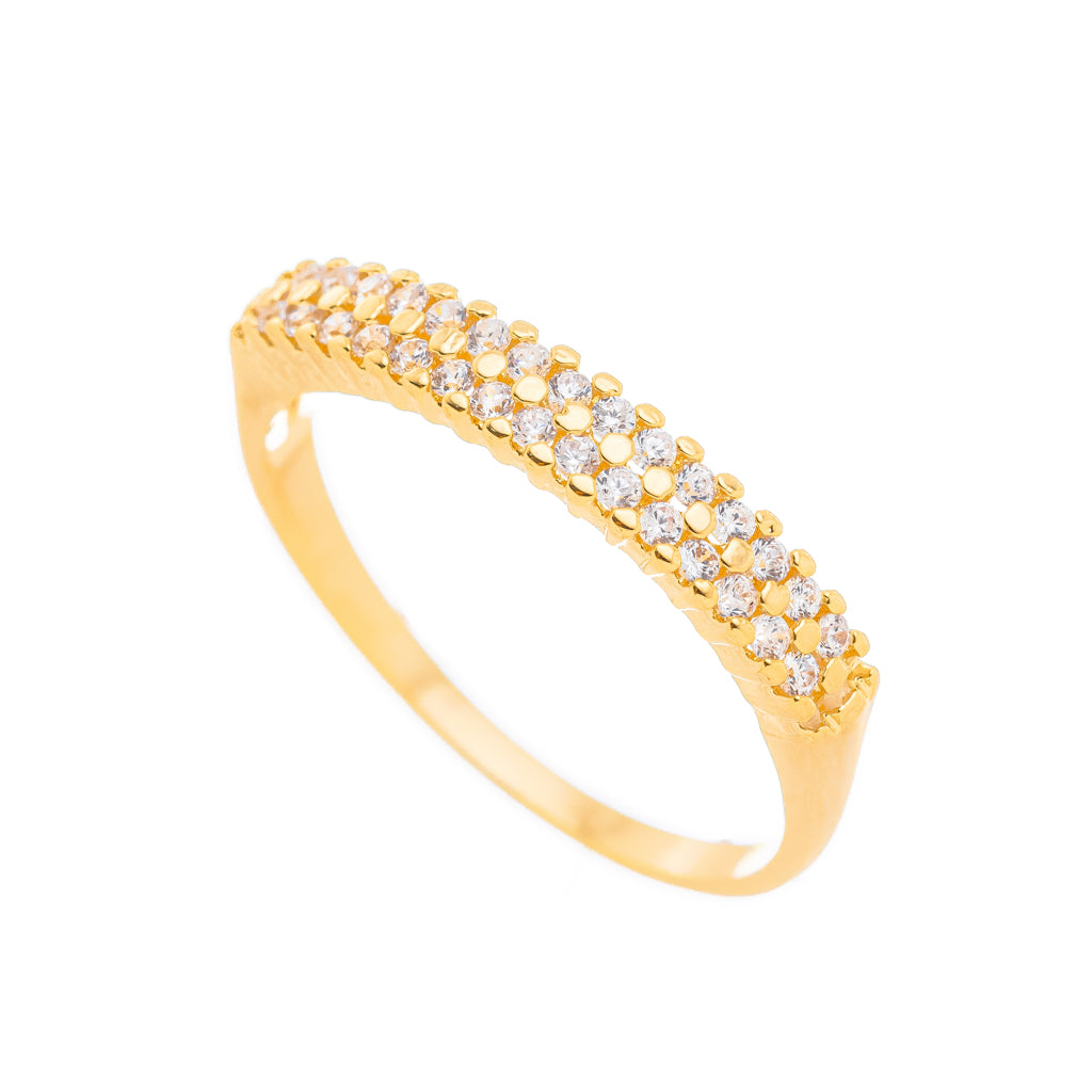 Anel Aparador Zircônia Duas Fileiras