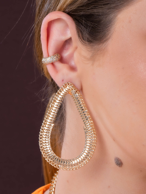 Brinco Gota Grande Detalhada Cores Variadas