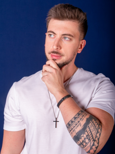 Corrente Masculina com Pingente Cruz Lisa Aço Inox