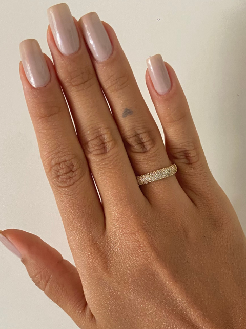 Anel Cravejado Zircônia