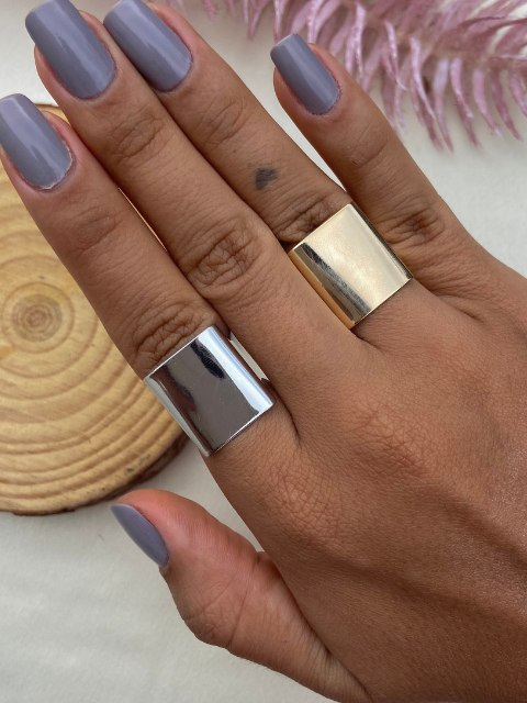 Anel Quadrado Regulável Liso