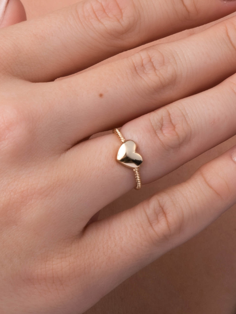 Anel Coração Liso Inspiração Pandora