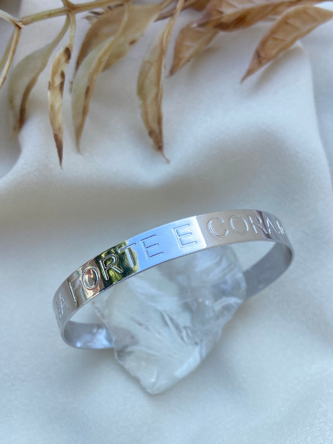 Bracelete Seja Forte e Corajosa Liso