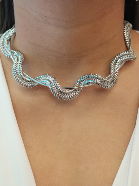 Choker Aro Malha Ondulada