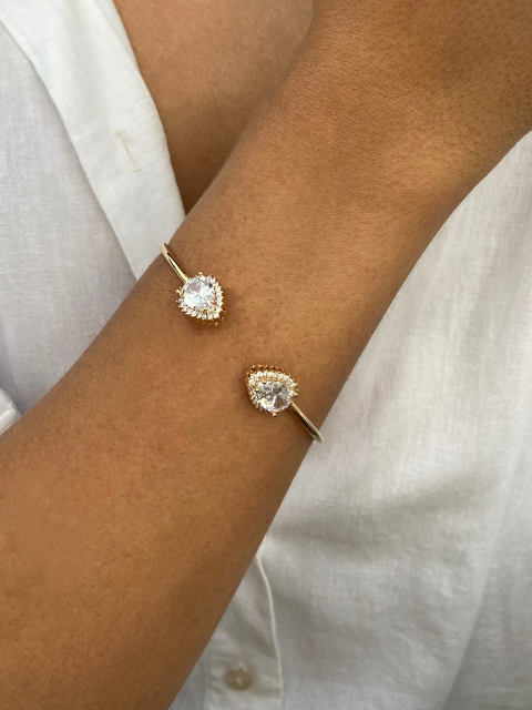 Bracelete Gota Cristal Cravejada