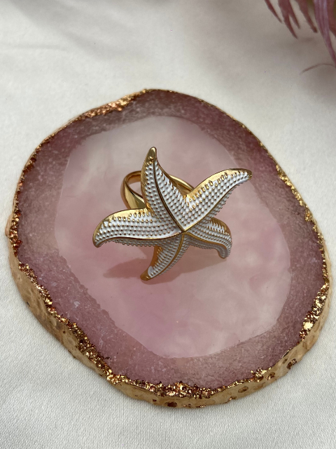 Anel Estrela do Mar Resinado