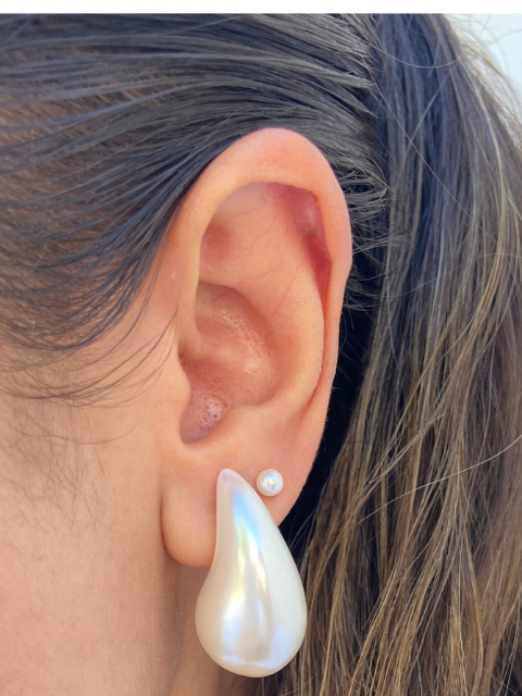 Brinco Gota D'água Pérola Médio