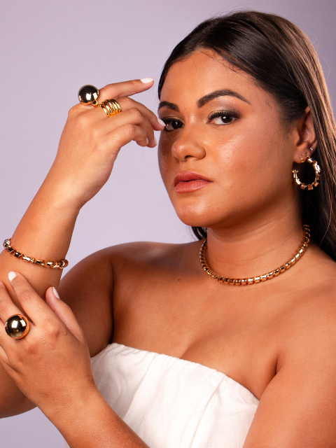 Conjunto completo Inspiração Thassia Naves Ouro 18k