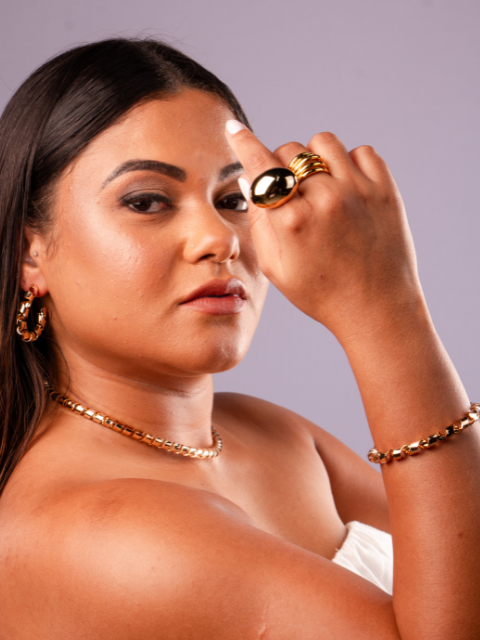 Conjunto completo Inspiração Thassia Naves Ouro 18k