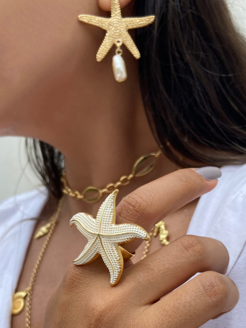 Anel Estrela do Mar Resinado