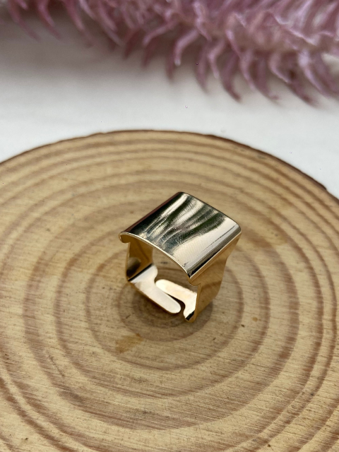 Anel Quadrado Regulável Liso