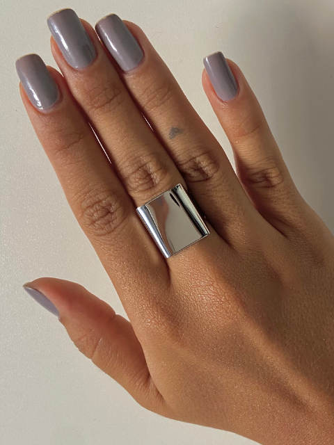 Anel Quadrado Regulável Liso