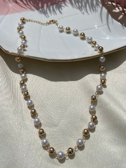 Choker Bolinhas E Pérolas