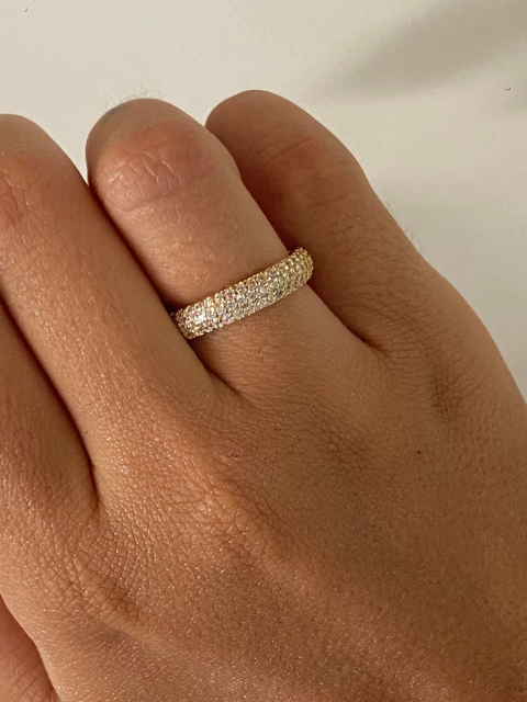 Anel Cravejado Zircônia