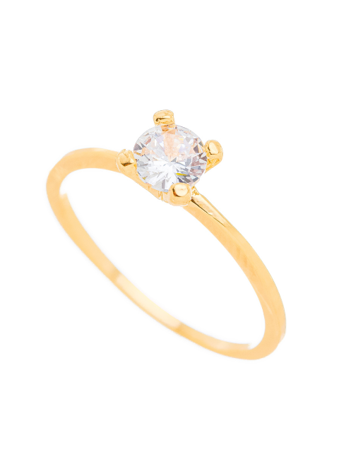 Anel Solitário Delicado Zircônia Cristal
