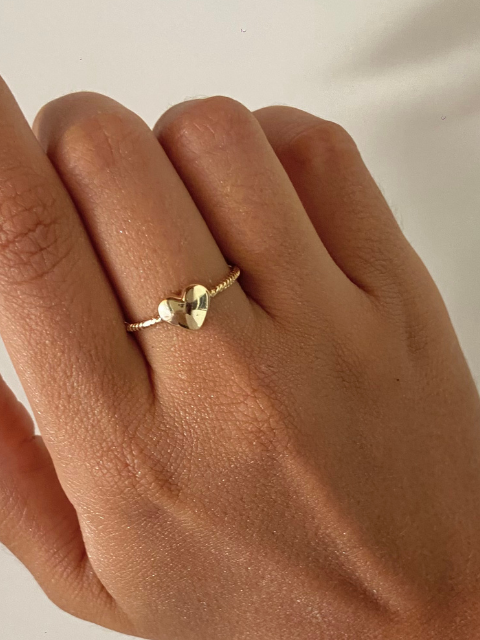 Anel Coração Liso Inspiração Pandora