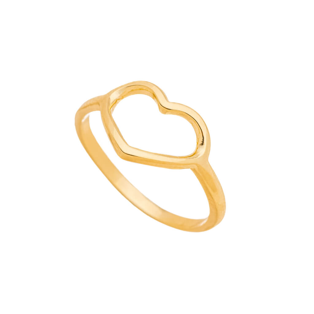Anel Coração Vazado Liso