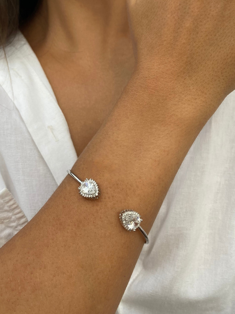 Bracelete Gota Cristal Cravejada