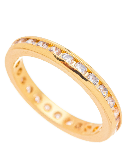 Anel Aparador Todo Cravejado Em Zircônia Ouro 18k