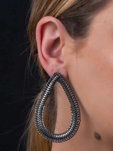 Brinco Gota Grande Detalhada Cores Variadas