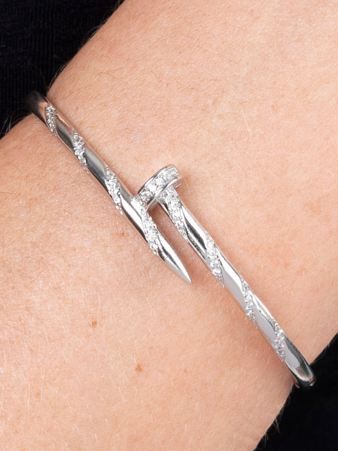 Bracelete Prego Inspiração Cartier Cravejado