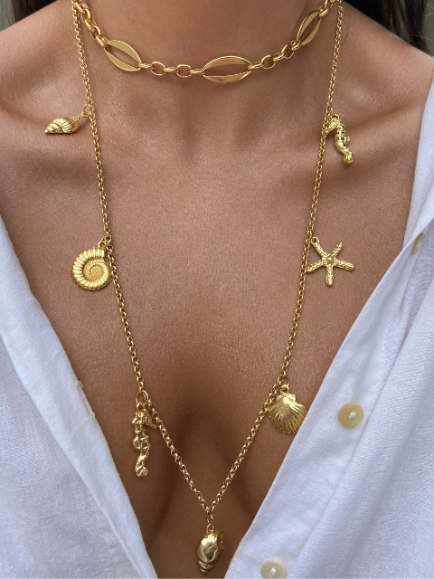 Colar Concha Longo Fundo do Mar