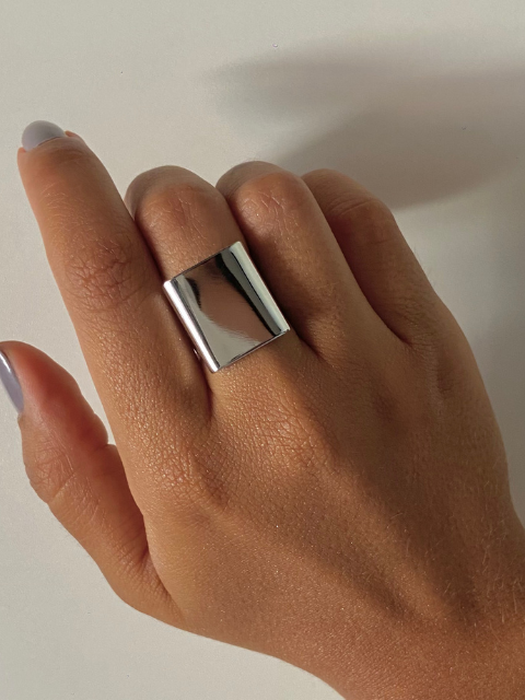 Anel Quadrado Regulável Liso