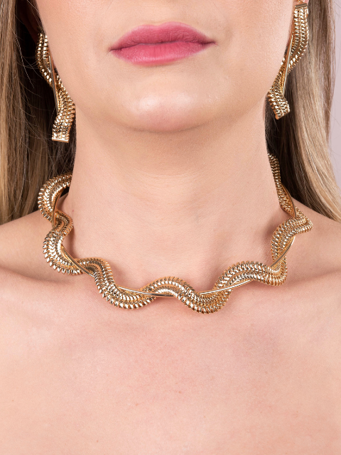 Choker Aro Malha Ondulada