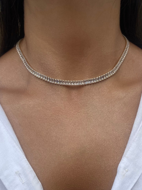 Colar Riviera Baguete Zircônias