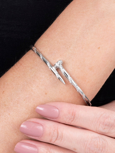 Bracelete Prego Inspiração Cartier Cravejado