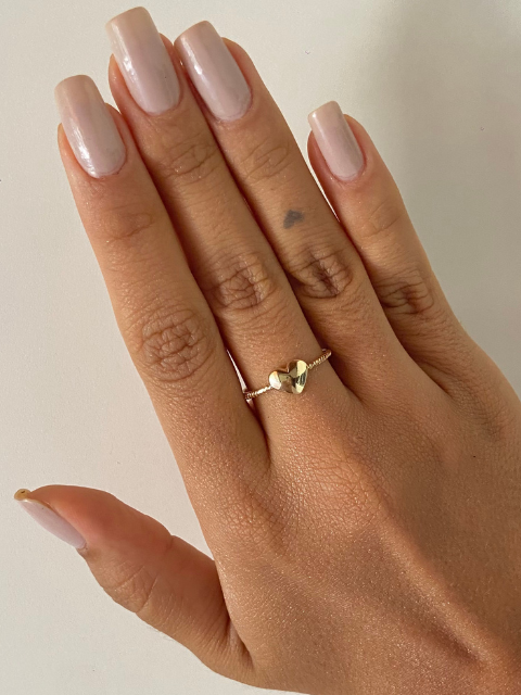 Anel Coração Liso Inspiração Pandora