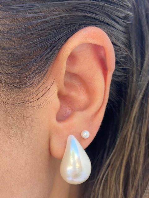 Brinco Gota D'água Pérola Pequeno