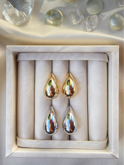 Brinco Gota D'água Liso Médio