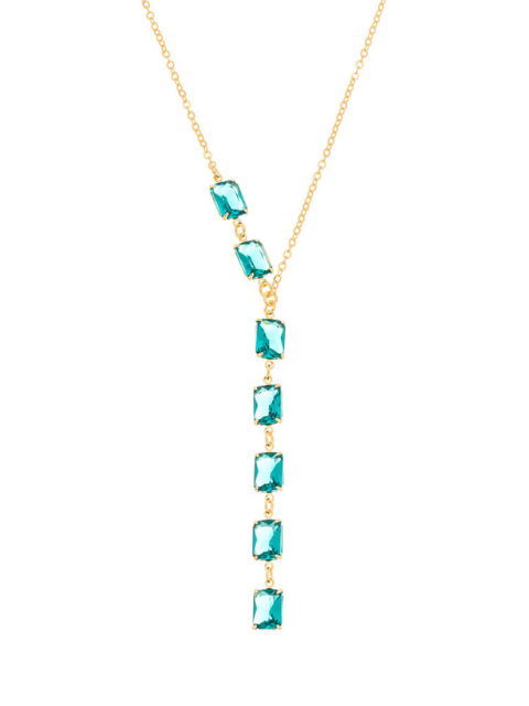 Colar Sete Cristais Verde Atacamita Ouro 18k