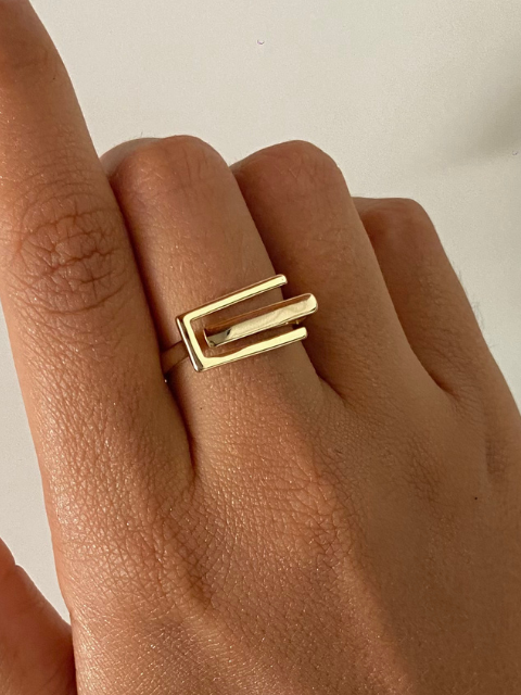 Anel Retangular Vazado Regulável