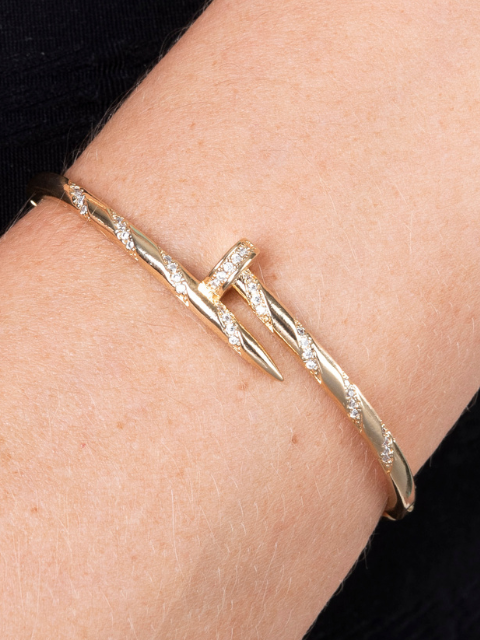 Bracelete Prego Inspiração Cartier Cravejado