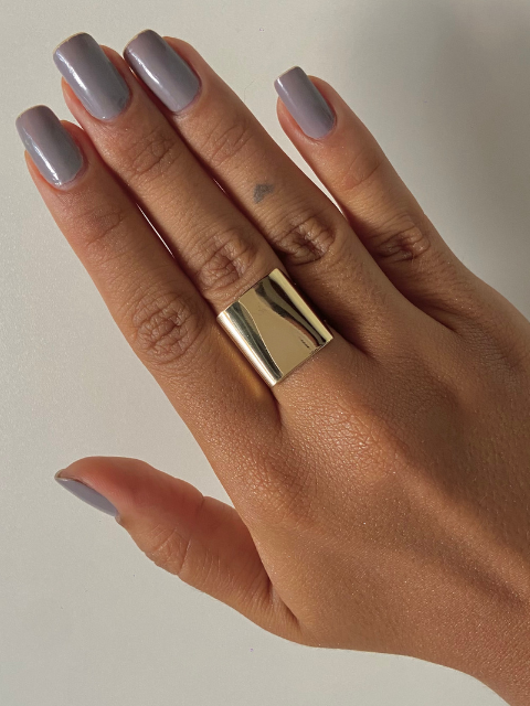 Anel Quadrado Regulável Liso