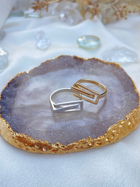 Anel Retangular Vazado Regulável