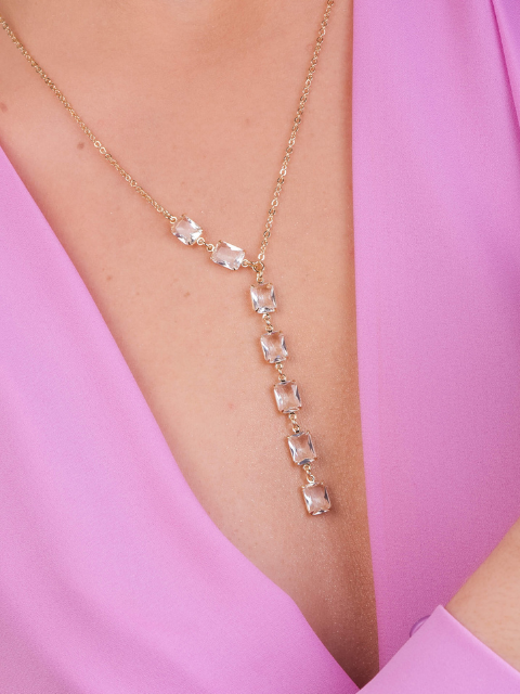 Colar Sete Cristais Ouro 18k